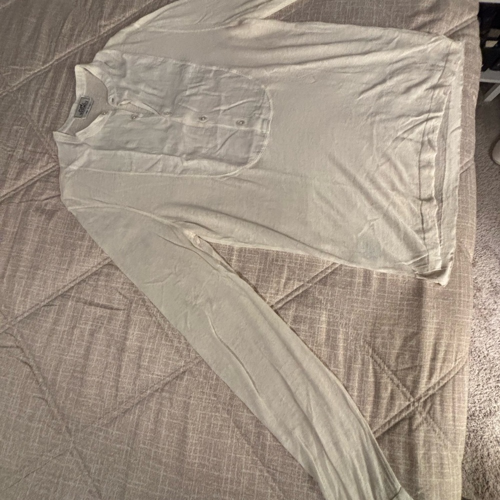 Hermes White Buttoned Henley Shirt